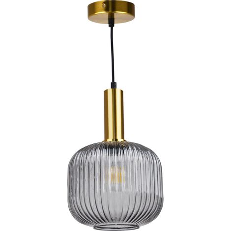 Lampada a sospensione Polux Cumbria vetro fumé E27 Ø20,5 (1/5)