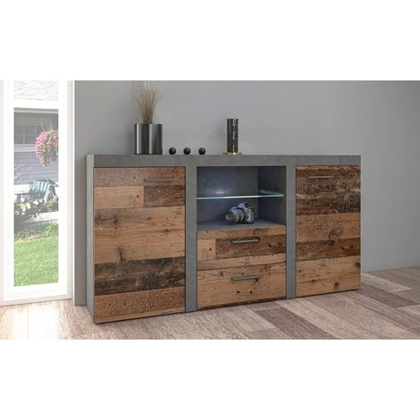 AX LIVING Schubladenschrank Kommode Spacoro 2T2S Matera/Old Style