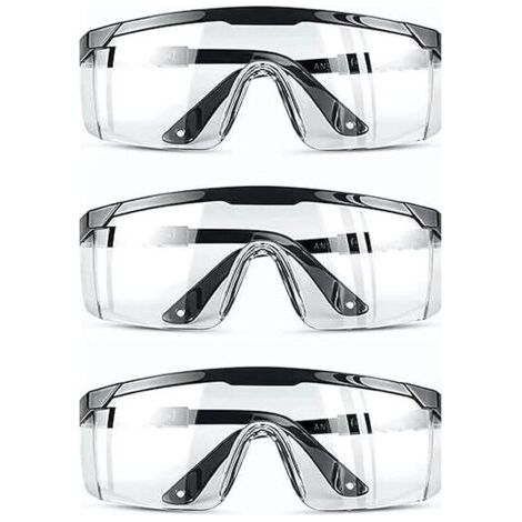 (3 pièces )lunettes de protection antibuée, anti-UV, anti-rayures, adaptées au lieu de travail, construction, bricolage, laboratoire, soudage, chimie (1/5)