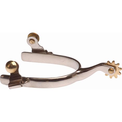 Speroni western lisci in acciaio inox con rotella