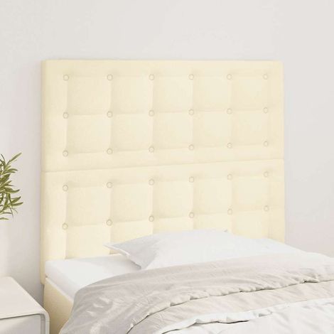 vidaXL Cabecero de cama color crema 80x5x118/128 cm Piel sintética (1/5)