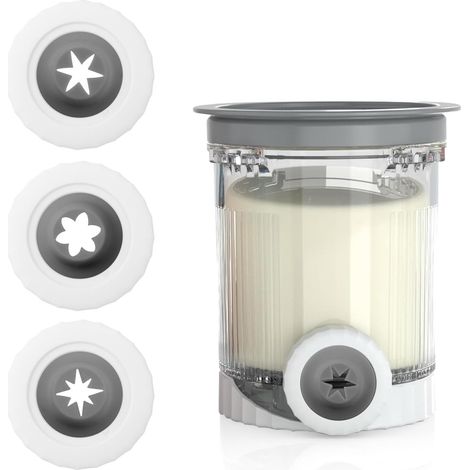 3pcs Becs Verseurs Crème Glacée, pour Ninja CREAMI avec 3 Fixations Pièces de Rechange Sans BPA pour Ninja Swirl NC700 NC701 (Gris) (1/5)