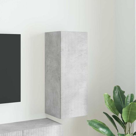 TV-Wandschrank Wandmontiert Beton 30 x 31 x 80 cm Holzwerkstoff