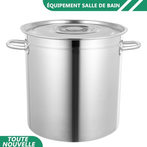 Soupe de cuisine 35L/9.25Gal Stockpot grande cuisson 201 en acier inoxydable Stockpot de pot en conserve commercial lourd avec couvercle