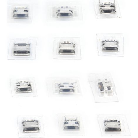 12 Connecteurs USB Mini en Acier Inoxydable, Pièces de Réparation Jack, Adaptateurs pour Matériel Électrique (1/5)