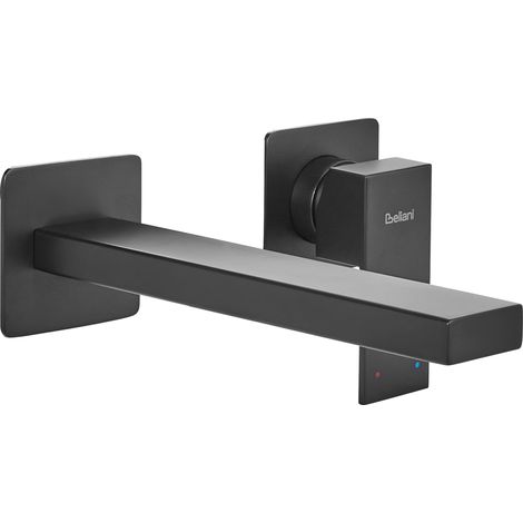 Grifo monomando de latón empotrado para lavabo en pared negro Antofagasta (1/5)