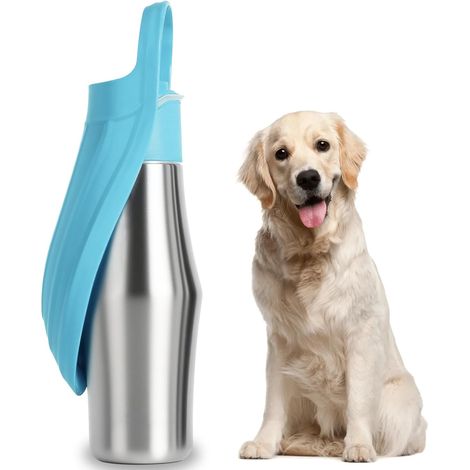 1 Gourde Chien, 750ml Acier Inoxydable, Isolation Vide, Bol Intégré, Promenade Randonnée (1/5)