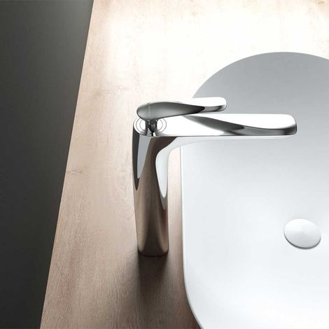 High Quality Bathroom Chrome Single Lever Monobloc Mixer Basin Tap - Counter Top - Chrome (1/3)