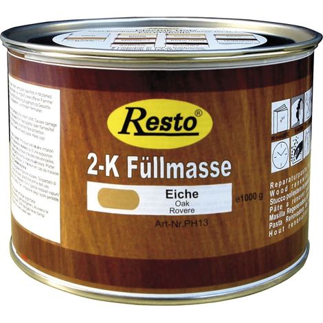 Resto 2K Füllmasse 500g Mooreiche, 2K Spachtel, Holzkitt, Holzspachtel auf Polyesterbasis, schnell trocknend, beizbar, überstreichbar
