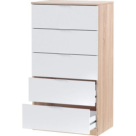 Commode commode chêne blanc cm 60 x 40 x 110 h (1/5)
