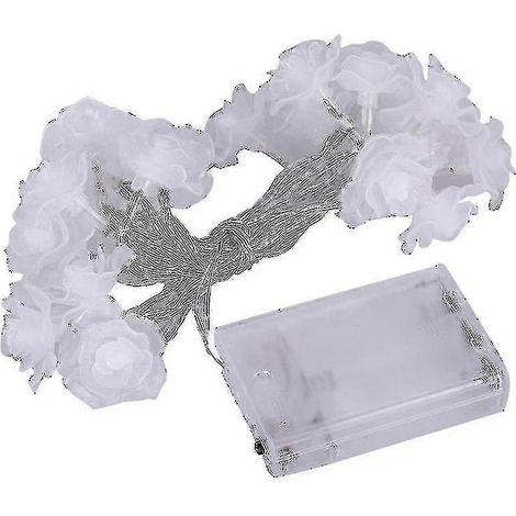 Guirlande lumineuse de roses à 20 LED, 2,5 m, fonctionnant sur piles, pour décoration de Noël, maison, mariage, anniversaire, fête (lumière blanc chaud) (1/3)