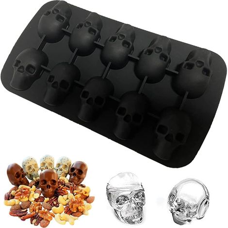 Skull Ice Cube Molds, Skull Shaped Silicone Ice Cube, 3D Skull Silicone Ice Cube, Skull Silicone Ice Cubes, for Ice Cube Molds for Whiskey, Cocktails, Drinks