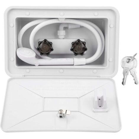 Boîte de Douche Extérieure de RV, Kit de Lavage Extérieur de Boîte de Douche Extérieure avec Accessoire de Serrure pour Accessoires de Camping-car de Camping-car de Bateau (1/5)