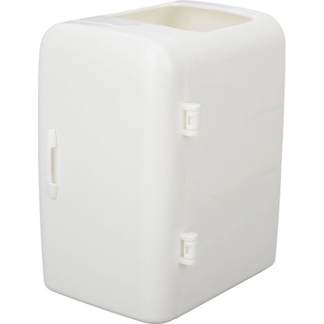 Porte-pinceaux de maquillage design réfrigérateur mignon, boîte de rangement beauté compacte anti-poussière avec tiroir hermétique pour salle de bain ou chambre (1/5)