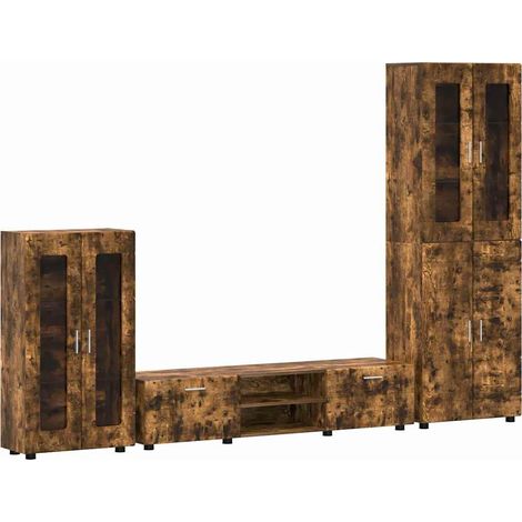 TV-Schrankset FLORIN 3 pcs Geräucherte Eiche Holzwerkstoff vidaXL