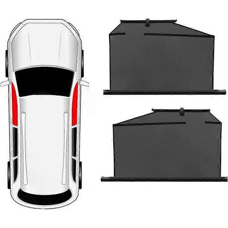 Pare-soleil universel rétractable pour vitres latérales de voiture, noir, protection solaire pour vitres avant. (1/5)