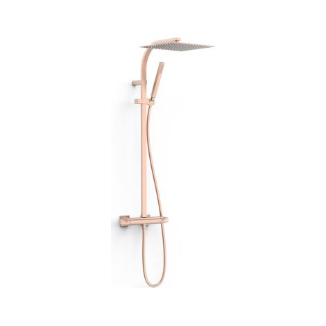 Ensemble de robinet thermostatique mural à 2 voies pour douche Or Rose Mat 24K - TRES 19039305OPM