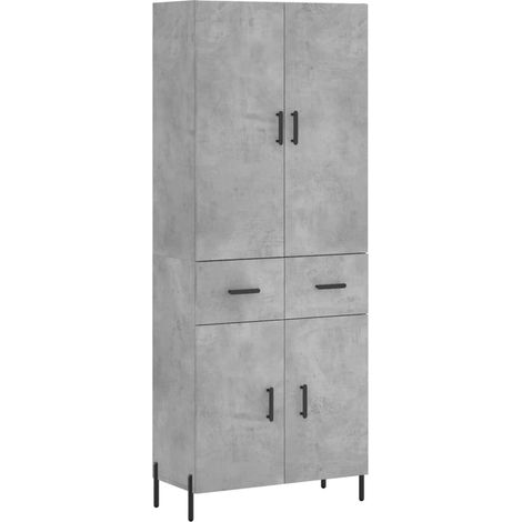 Maison Exclusive - Buffet haut Gris béton 69,5x34x180 cm Bois d'ingénierie (1/5)