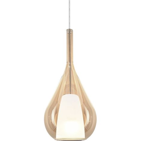 [GEBRAUCHT] B-Ware Ideal Lux Pendellampe Hängelampe Kalique 3 Amber Kunststoff Extern Dimmbar Led
