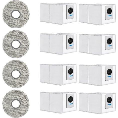 12-Piece Accessory Kit for Ecovacs DEEBOT T30 Pro Omni / T30 Max, 8 Vacuum Bags, 4 Washable Cloths, Accessory Set for Robot Vacuum Cleaner (1/5)