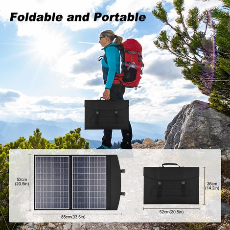 Kit de panneaux solaires portables 60W, chargeur pliant, d'urgence en plein air pour Camping randonnée RV voiture Marine (1/5)