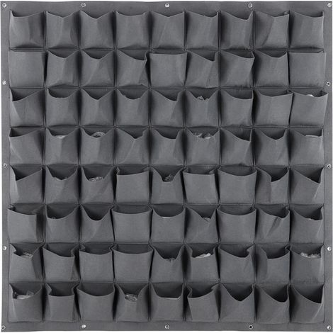 Mur Végétal en Felt 3D Gris 72 Poches Respirant et Anti-Corrosion Tapis de Culture Sac de Plantation Taille Spéciale Livraison Directe