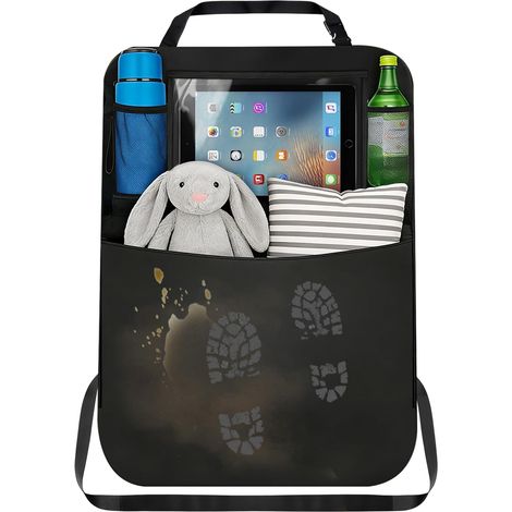 Protège-Siège Voiture Enfant,Organisateur de Voiture,Rangement Voiture Enfant,Imperméable Protection Dossier Siège Voiture avec Multi-Poches Rangements et Support Transparent pour Tablettes (1 Pièce) (1/5)