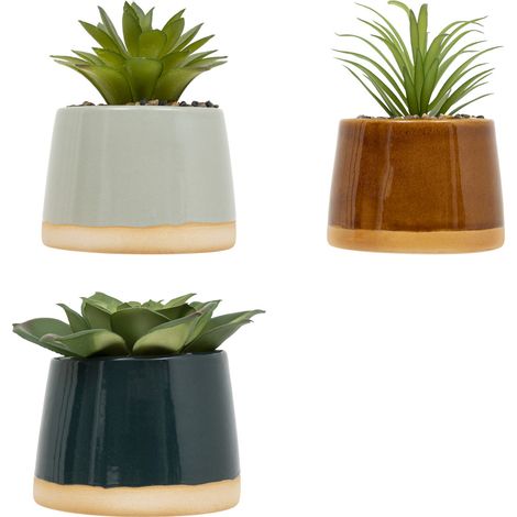 Pianta decorativa Be vintage H12 cm con vaso in ceramica reattiva, diverse varianti (1/5)