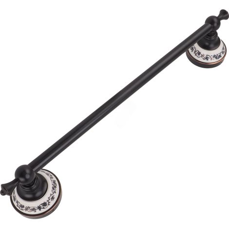 40.5 cm Barre à serviettes de salle de bain en cuivre, porte-serviette simple mural, support de serviette, style européen, noir antique (1/5)
