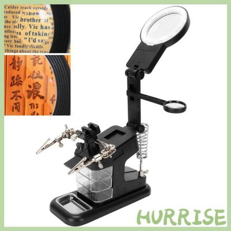 Garosa Loupe de bureau Loupe Mains Libres LED de Bureau pour Lecture Inspection Soudage Réparation bijoux horloger Noir (1/4)