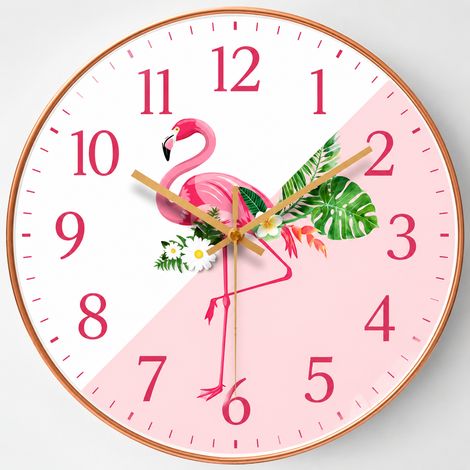 Horloge murale ronde moderne 20 cm cadre doré et aiguilles dorées silencieuse 1077 254 g – Livraison gratuite