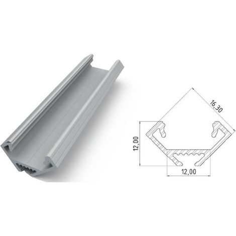 AL12-GLC2-RW-1000: Perfil de esquina de aluminio en bruto de 1000 mm.