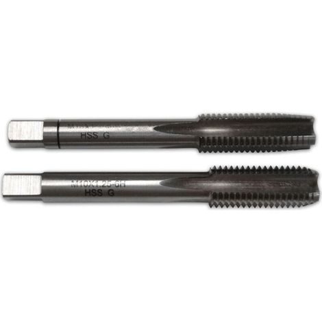Machos de roscar finos HSS, 2 pasadas - juego de 2 machos - Juego de machos HSS: 10 x 125 mm (1/2)