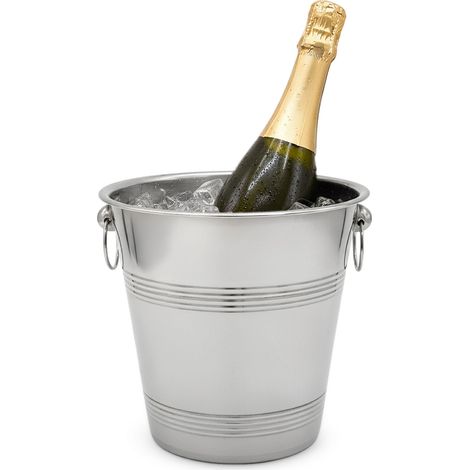 Design Flaschenkühler aus Edelstahl glänzend 20,5 cm - Ideal zur Kühlung von Sekt oder Spirituosen