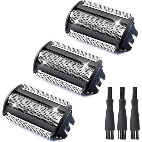 Lot de 3 Têtes de rasoir BG5020, Acier inoxydable, Double couteau, Pour Philips Bodygroom Série 7000