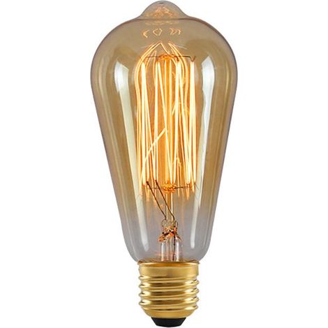 Pack de 2 Ampoules à filament LED Ambrées ST64, Blanc chaud, culot E27, 806 Lumens, Vintage (1/4)