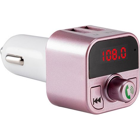 b5 Car Bluetooth MP3 Player, Hands-free Phone Receiver, Car Charger, Memory Card and USB Flash Drive Support - Rose Gold (1/2)
