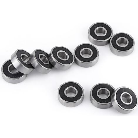 10PCS 608-2RS Ball Bearing Dual Sided Black Rubber Sealed Deep Groove