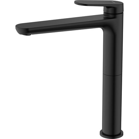 Avapax  Mitigeur lavabo sur pied - Noir mat - 279 mm - Monocommande - Cartouche céramique 26 mm