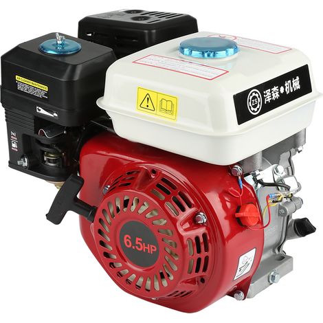 Rosvola Moteur thermique 6,5 CV / 4,8 kW - Moteur à essence monocylindre 168F OHV - Avec démarreur manuel - Diamètre de l'arbre d'entraînement : 20 mm (1/5)