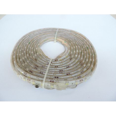 Ruban bandeau LED étanche 15W/m froid 6000K 980lm/m longueur 5m SMD5050 alim 24V DC (non incl) 60leds/m exterieur IP65 (1/3)
