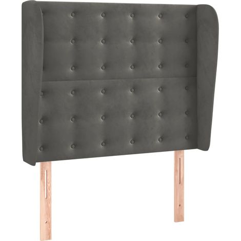 Maison Exclusive - Cabecero con orejas de terciopelo gris oscuro (1/5)