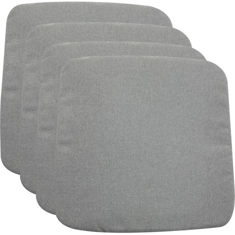 Lot de 4 coussins d'extérieur CHIARA carrés, en tissu gris (1/4)