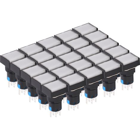 Bouton poussoir industriel auto-maintien 5A avec voyant lumineux AC/DC 12V interrupteur de commande (1/5)