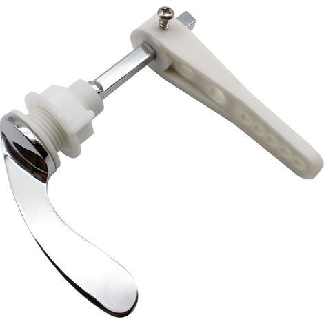 Poignée de réservoir de toilette de rechange chromée. levier de chasse d'eau en métal universel. kit de réparation de tige de poignée de réservoir de WC. argent. 1 paquet (1/4)