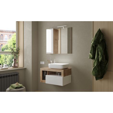 Conjunto de baño HAMBURG blanco brillante y Kadiz 79 x 47 x 49 cm