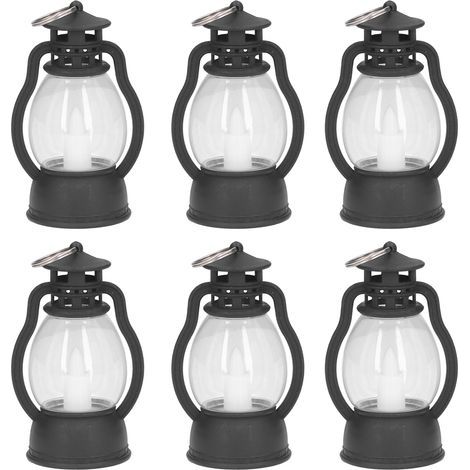 Lampe Vintage Alimentée par Batterie Lanterne électrique Décoration de la Maison Conception Mignonne pour la Fête (Noir) (1/5)