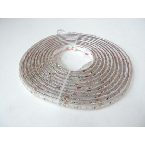 Ruban bandeau LED étanche 14.4W/m naturel 4000K longueur 5m alim 24V (non incl) adhesif 120leds/m exterieur IP65