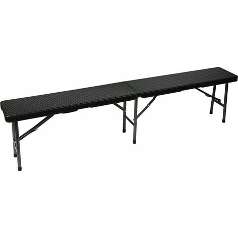Perel – Banc pliable imitation rotin 180 x 25 x 43 cm – Châssis en acier robuste – Résistant aux chocs et aux fissures – Pour extérieur (1/10)