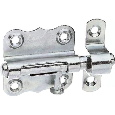 Targette avec poignée bouton avec poignée bouton et sans ressort passivé platine 47 x 46 mm Ø du boulon 9 mm